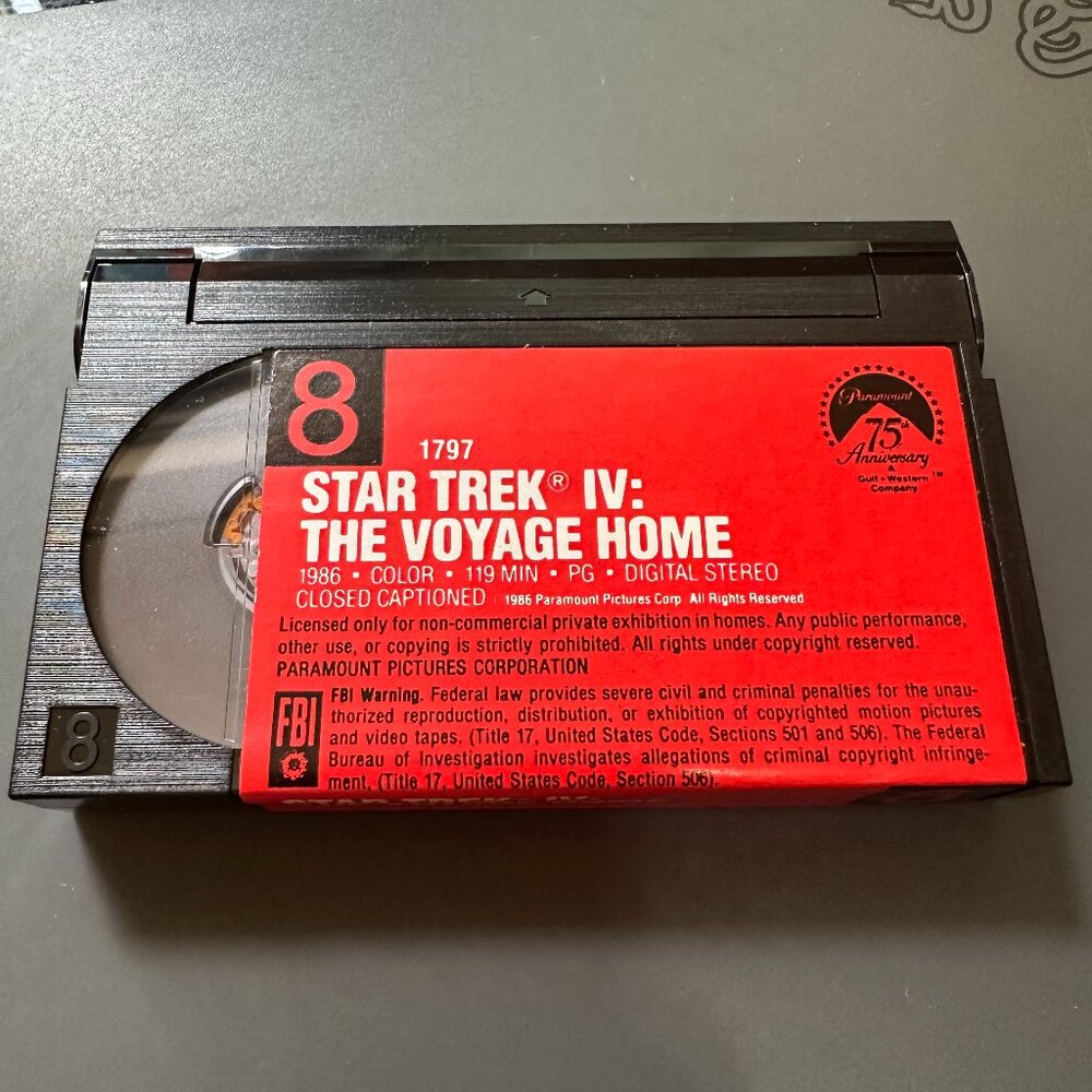 Rare Star Trek IV The Voyage Home 1987 Video 8 Video Tape Cassette